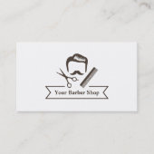 紳士のはさみの毛の切口の理髪店 名刺 (正面)