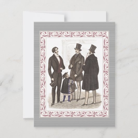 紳士のみの優雅な独身パーティー 招待状 (正面)