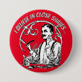 紳士のクラシック髭剃り 缶バッジ (正面)