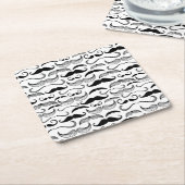 紳士のクラブ。 髭パターン2 スクエアペーパーコースター (アングル)