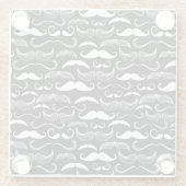 紳士のクラブ。 髭パターン ガラスコースター (裏面)