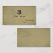 紳士のシルクハットのテレホンカードの名刺 コーリングカード (正面/裏面)