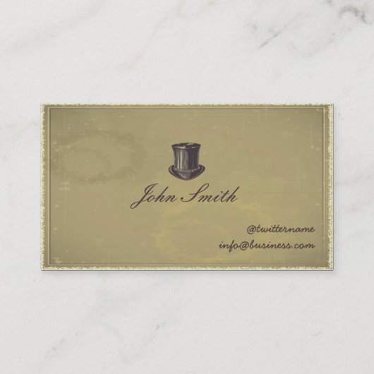 紳士のシルクハットのテレホンカードの名刺 コーリングカード (正面)