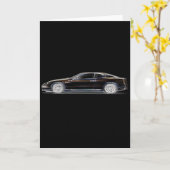 紳士のブラック・エキゾチック・ラグジュアリー・スポーツ・カー カード (黄色い花)