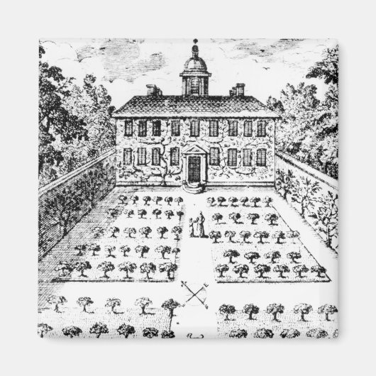 『紳士の娘』の田舎屋敷の庭 マグネット (正面)