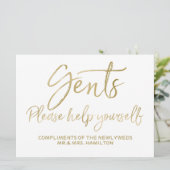 紳士の皆様 お好きにどうぞ 結婚式看板 招待状 (スタンド正面)