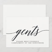 紳士の結婚式トイレサイン - モダンスクリプト 案内状 (正面/裏面)
