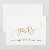 紳士の結婚式トイレサイン - 美しいカリグラフィー (正面/裏面)