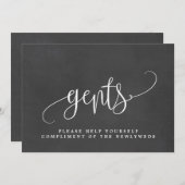 紳士の結婚式トイレサイン - Lovely カリグラフィー 案内状 (正面/裏面)