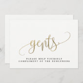 紳士の結婚式トイレサイン - Lovely Calligraphy (正面/裏面)