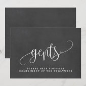 紳士の結婚式トイレサイン - Lovely Calligraphy 案内状 (正面/裏面)