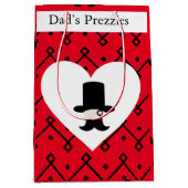 紳士の編集可能な父の日抱き枕 ミディアムペーパーバッグ (正面)