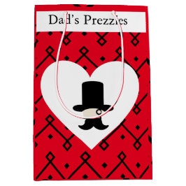 紳士の編集可能な父の日抱き枕 ミディアムペーパーバッグ