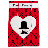 紳士の編集可能な父の日抱き枕 ミディアムペーパーバッグ (裏面)