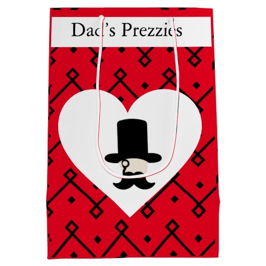 紳士の編集可能な父の日抱き枕 ミディアムペーパーバッグ (裏面)