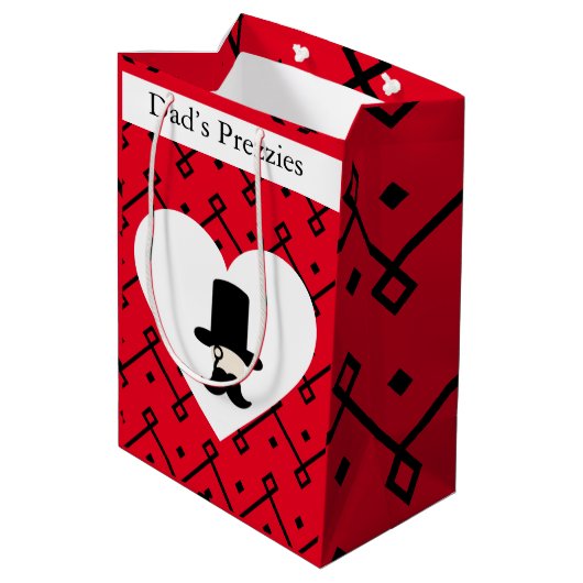 紳士の編集可能な父の日抱き枕 ミディアムペーパーバッグ (裏面アングル)