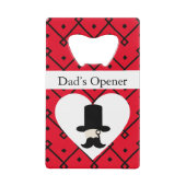 紳士の編集可能な父の日 クレジットカード栓抜き (正面)
