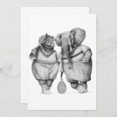 紳士の裁判所(B&W) 招待状 (正面/裏面)