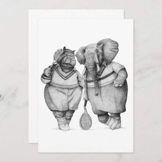 紳士の裁判所(B&W) 招待状 (正面/裏面)