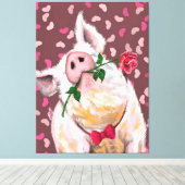 紳士の豚 キャンバスプリント (インサイチュ (ウッドフロア))