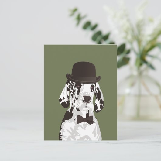 紳士グレートデーンドッグフォー愛犬家 ポストカード (スタンド正面)