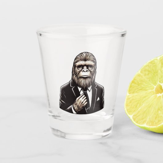 紳士サスカッチおもしろい- Bigfoot ショットグラス (正面)