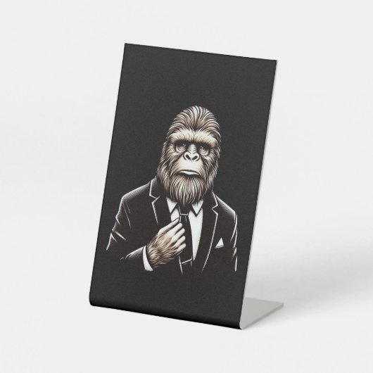 紳士サスカッチおもしろい- Bigfoot 台座サイン (正面)