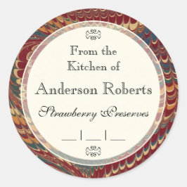 紳士シェフの大理石エレガント缶詰ラベル ラウンドシール