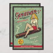 紳士バチュラーパーティ招待状 招待状 (正面/裏面)