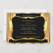 紳士ベビーシャワーブラック金ゴールドドレープ民族 招待状 (裏面)