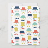 紳士ベビーシャワー招待状口ひげ帽子お尻 招待状 (裏面)