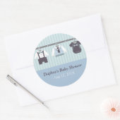 紳士モダン男の赤ちゃんシャワーパーティー ラウンドシール (封筒)