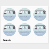 紳士モダン男の赤ちゃんシャワーパーティー ラウンドシール (シート)