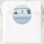 紳士モダン男の赤ちゃんシャワーパーティー ラウンドシール (バッグ)