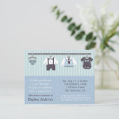 紳士モダン男の赤ちゃんシャワー招待状 招待状 (スタンド正面)