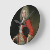 紳士ヴァーリの四分の三のポートレート ラウンド壁時計 (傾斜)