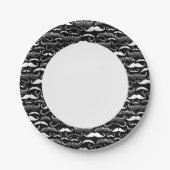 紳士会口ひげの模様 ペーパープレート (正面)