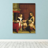 紳士兵士(キャンバス上の油) キャンバスプリント (インサイチュ (ウッドフロア))