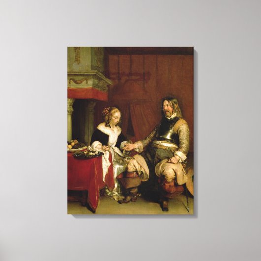 紳士兵士(キャンバス上の油) キャンバスプリント (正面)