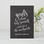 紳士用トイレかご　おしゃれなブラックボード看板 招待状 (スタンド正面)