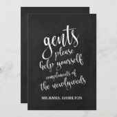 紳士用トイレかご　おしゃれなブラックボード看板 招待状 (正面/裏面)