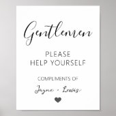 紳士用ミニマル結婚リストの浴室の用品 ポスター (正面)