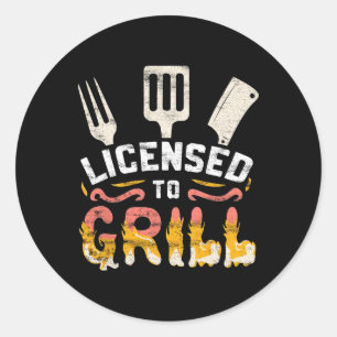 紳士用ライセンス トゥ グリル バーベキュー BBQシェフ ピットマスター ラウンドシール