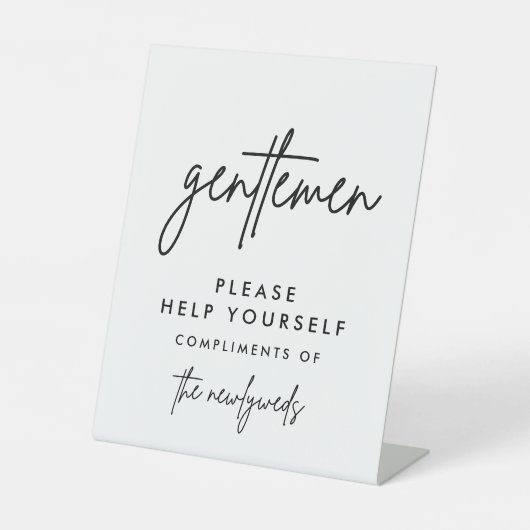 紳士用結婚バスルームのバスケットサイン 台座サイン (正面)