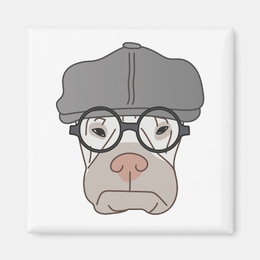 紳士的な不機嫌な磁石 – イリーナ・コルビーによるアート マグネット (正面)