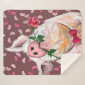 紳士豚おもしろい付きシェルパ毛布 シェルパブランケット (正面(横))