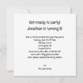 紳士馬、馬の誕生日パーティー 招待状 (裏面)