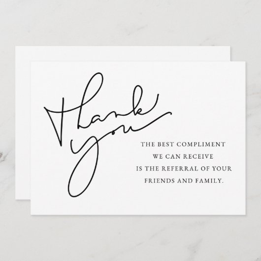 紹介ありがとう、紹介状カード、 サンキューカード (正面/裏面)