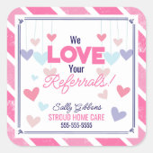 紹介が大好き – Valentine Healthcare スクエアシール (正面)