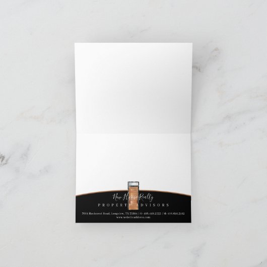 紹介してくれてありがとうウッド水彩ドア サンキューカード (内部)